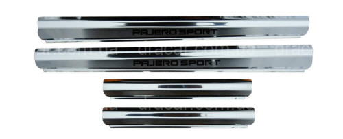 Накладки на пороги Mitsubishi Pajero Sport 2009-2015 Premium артикул 2731